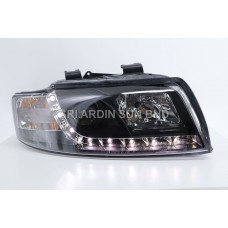 AUDI A4 B6 01 BLACK FACE PROJECTOR HEADLAMP w LED